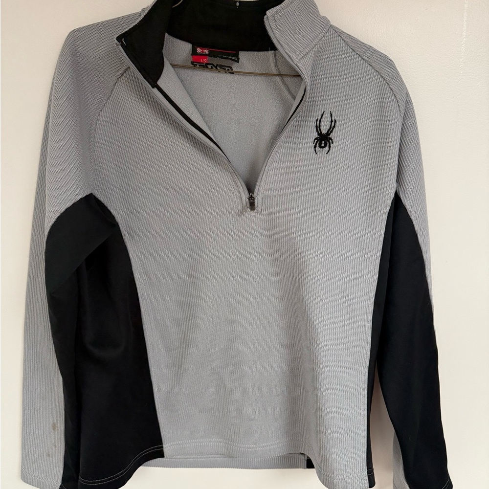Spyder Light Gray and Black Core Sweater